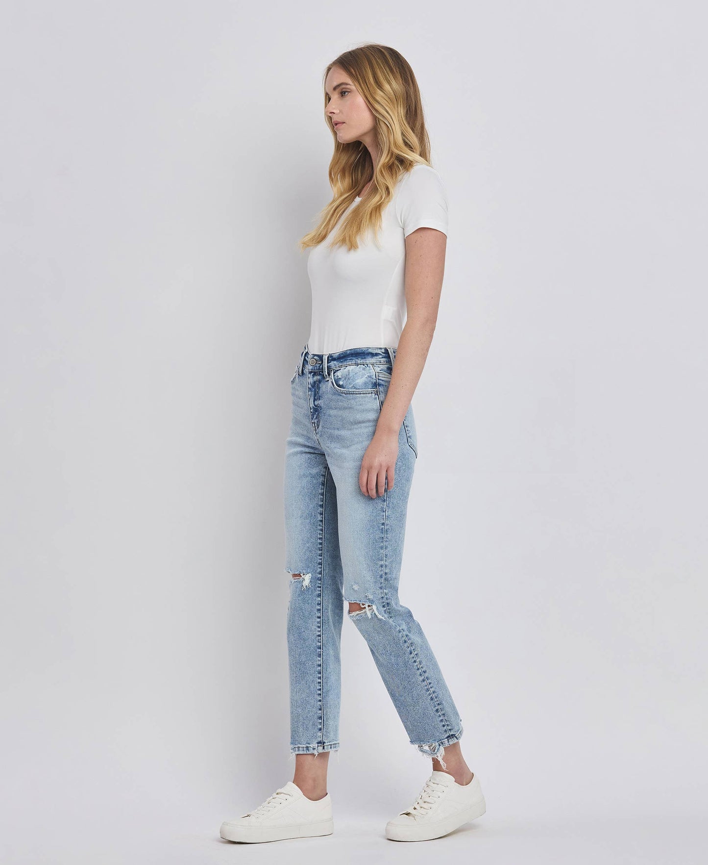 Flying Monkey HIGH RISE DISTRESSED STRAIGHT JEANS