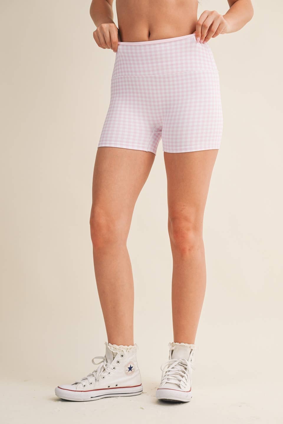 Biker Shorts: Red Gingham