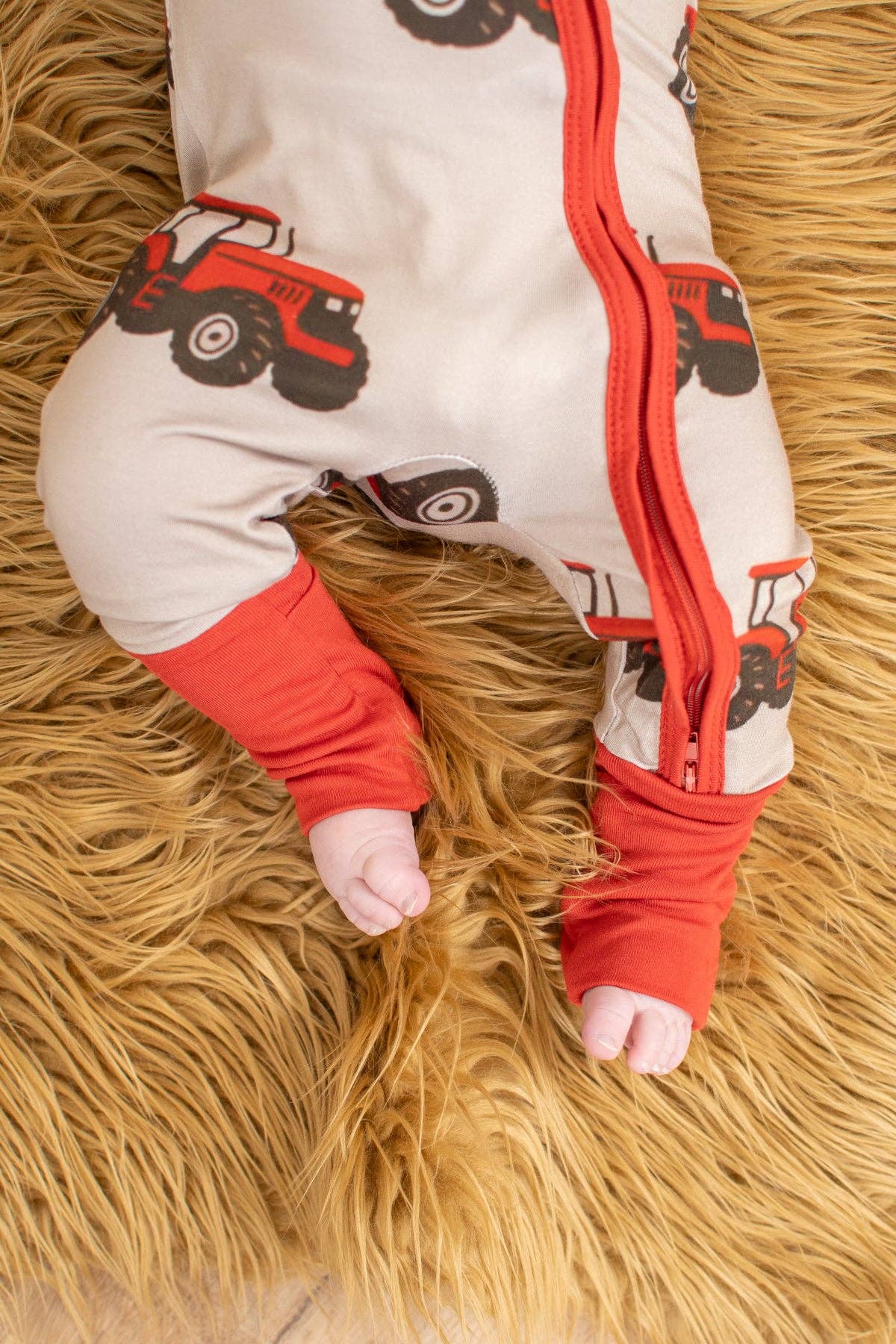 Classic Red Tractor Baby Bamboo Zippy: 6-12 Month