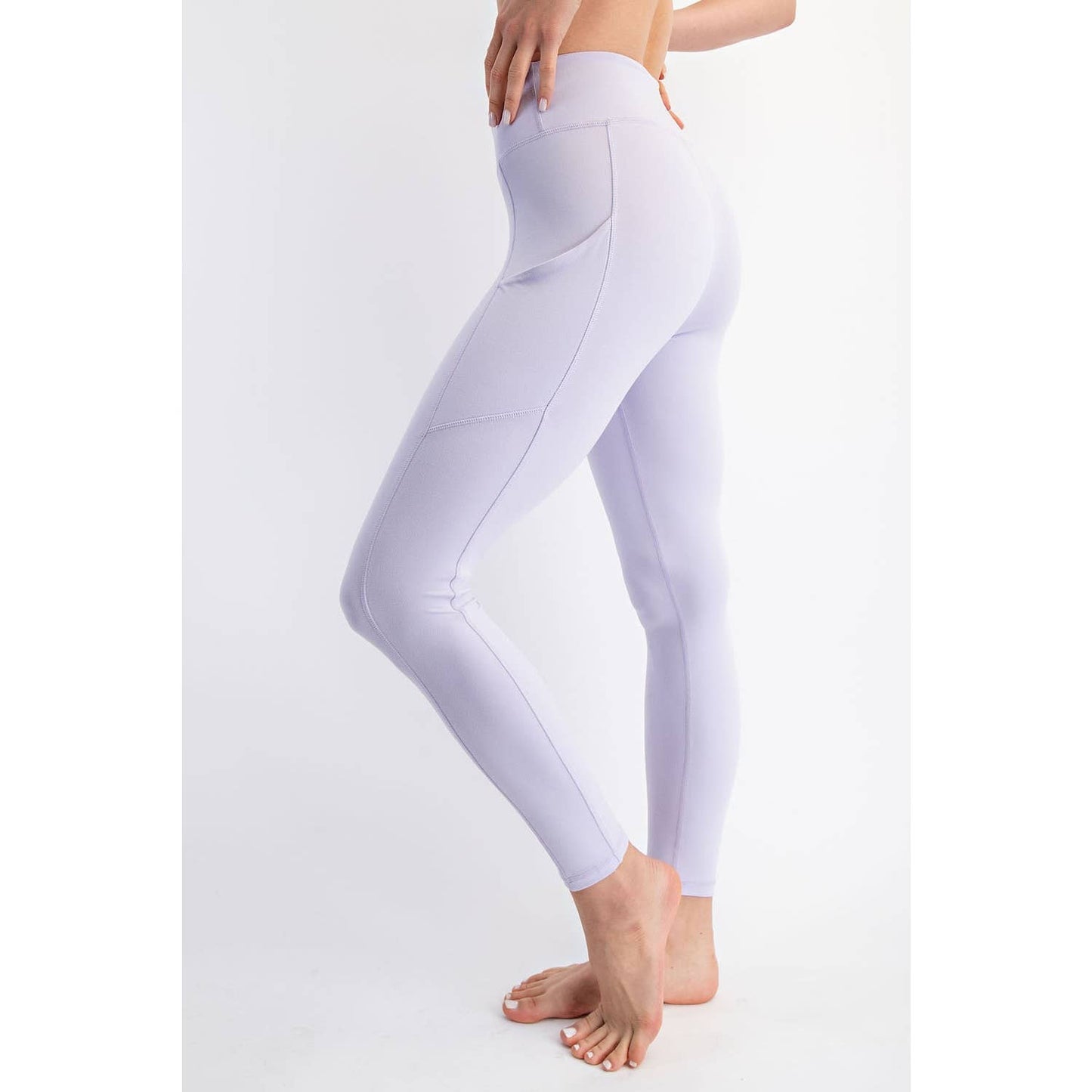 BUTTER BASIC LEGGING WITH POCKETS: Dusty Blue / S-M-L(2-2-2)