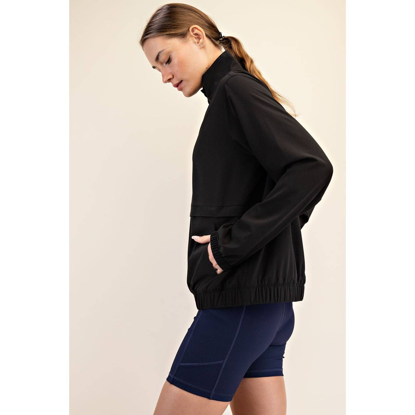 CRINKLE QUARTER ZIP JACKET