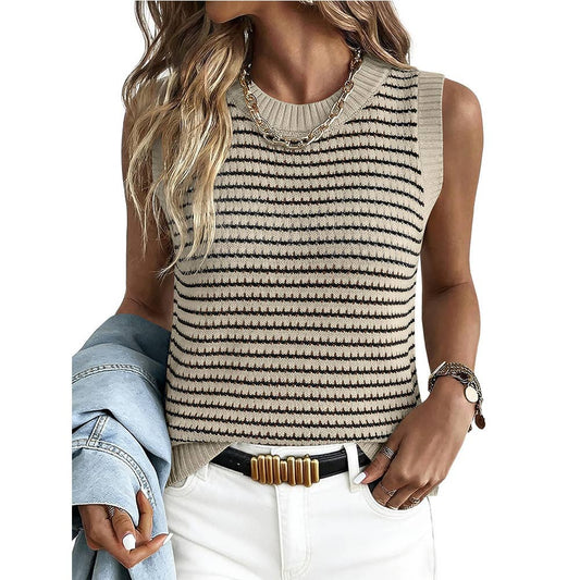 Striped Knit Vest