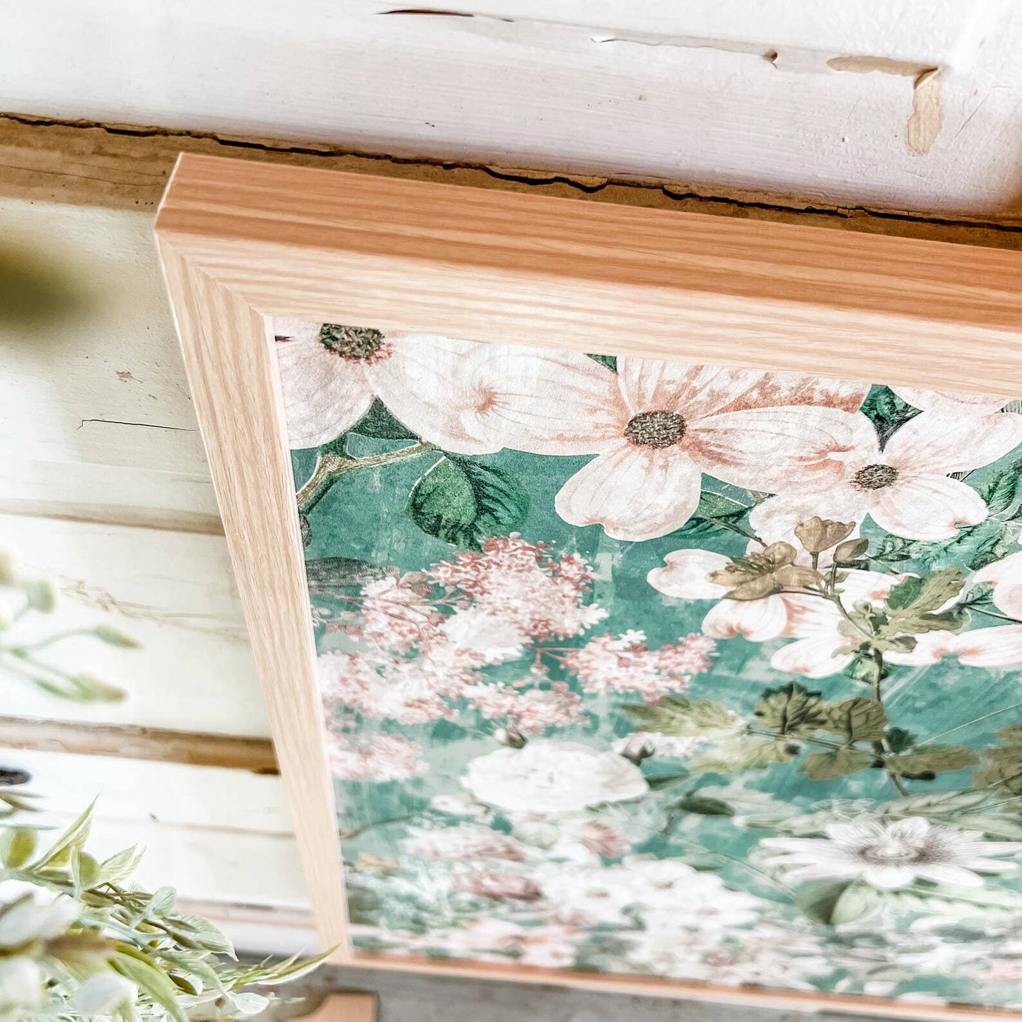 Green Vintage Floral - 15x15