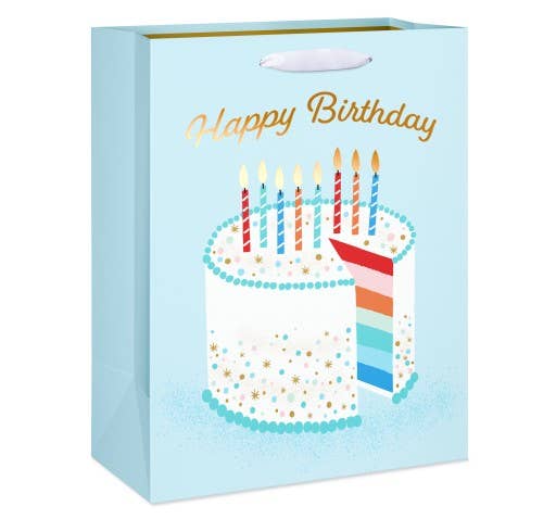 Light Blue Cake and Candles Bag