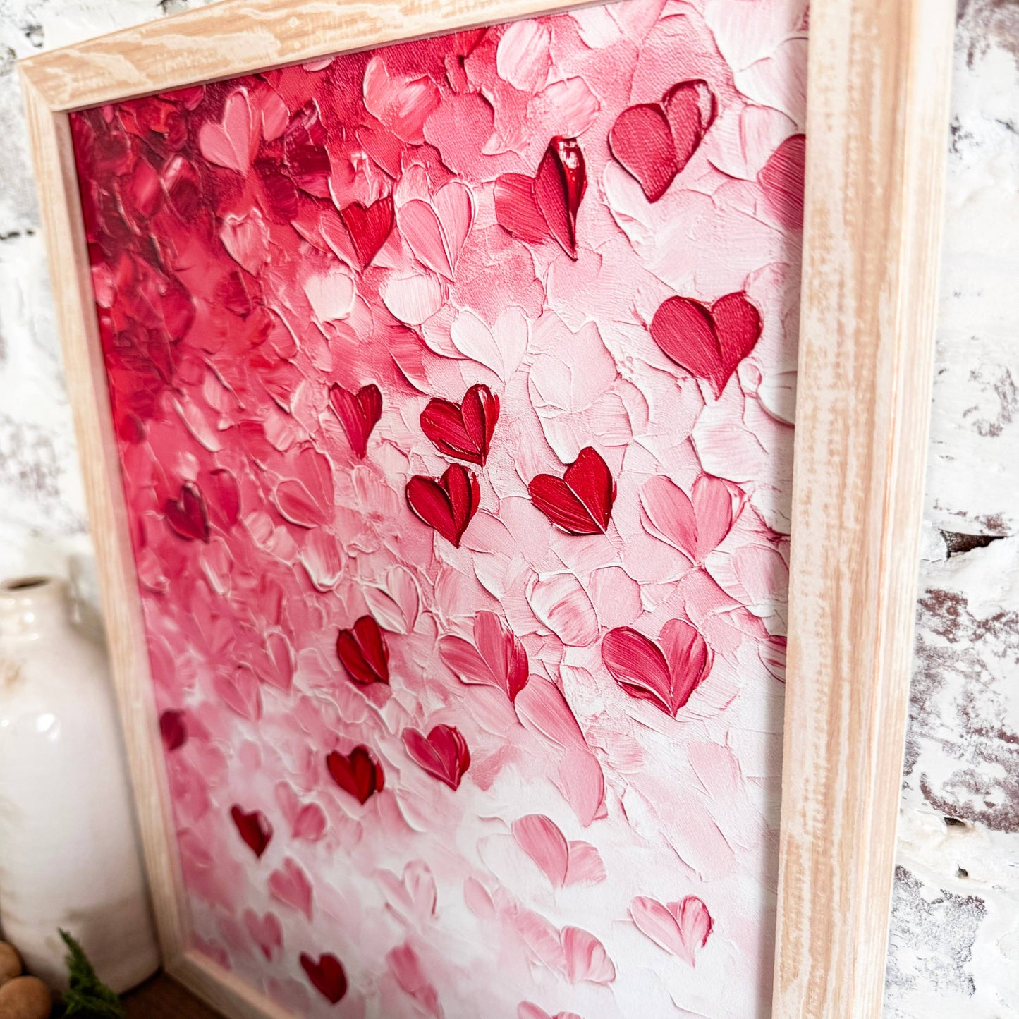 Pink Ombre Hearts - 18x24 Inches