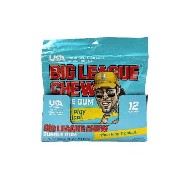 Big League Chew Triple Play Tropical Gum, 12ct Pouches