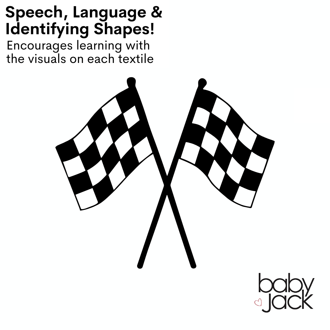 Racing Flag Baby NASCAR Tag Stroller Toy 10" x 10"