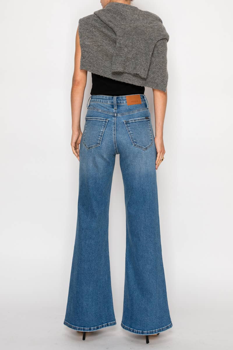 TUMMY CONTROL HIGH RISE SLIM PALAZZO JEANS