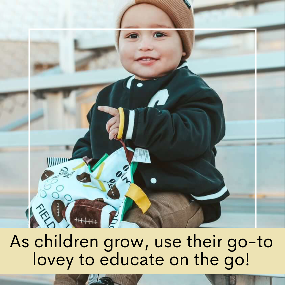 Football Baby Learning Lovey Tag Stroller Toy 10" x 10"