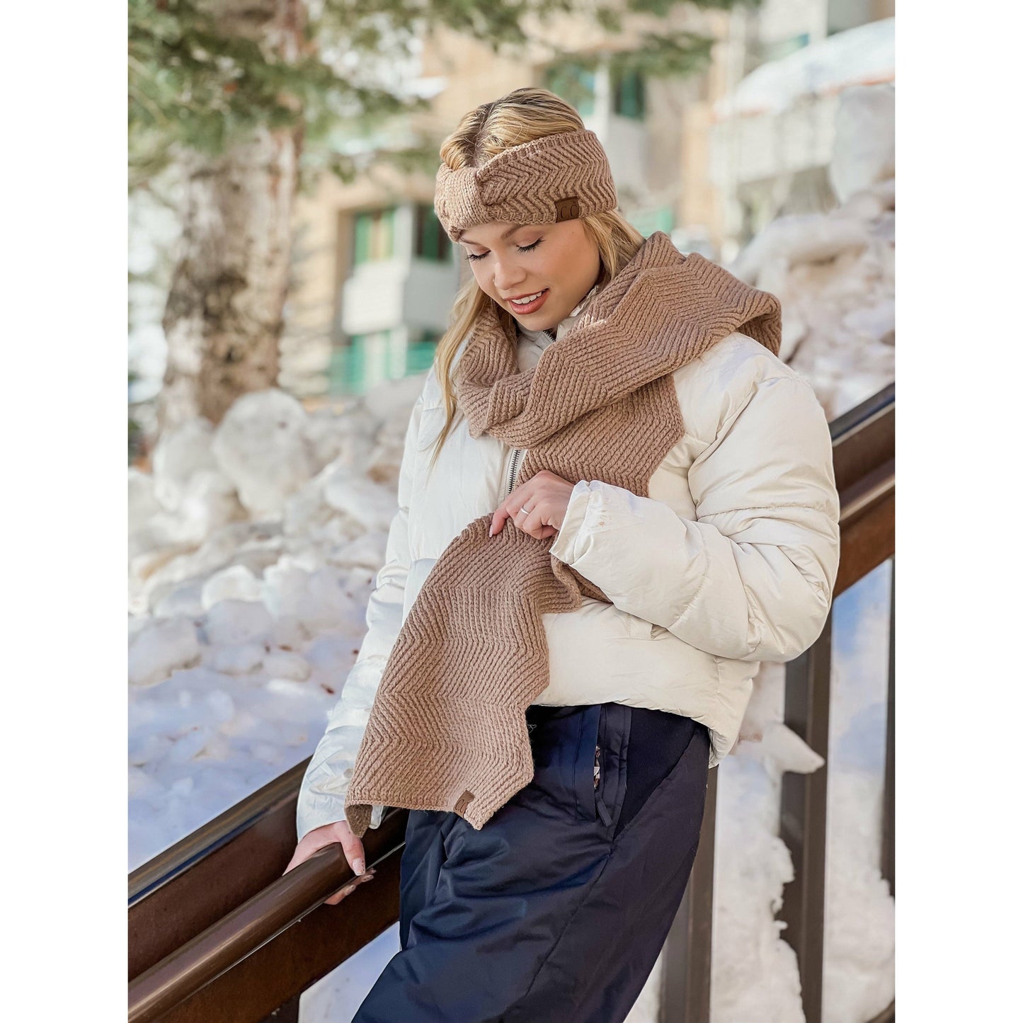 Chevron Knit Knot Headband