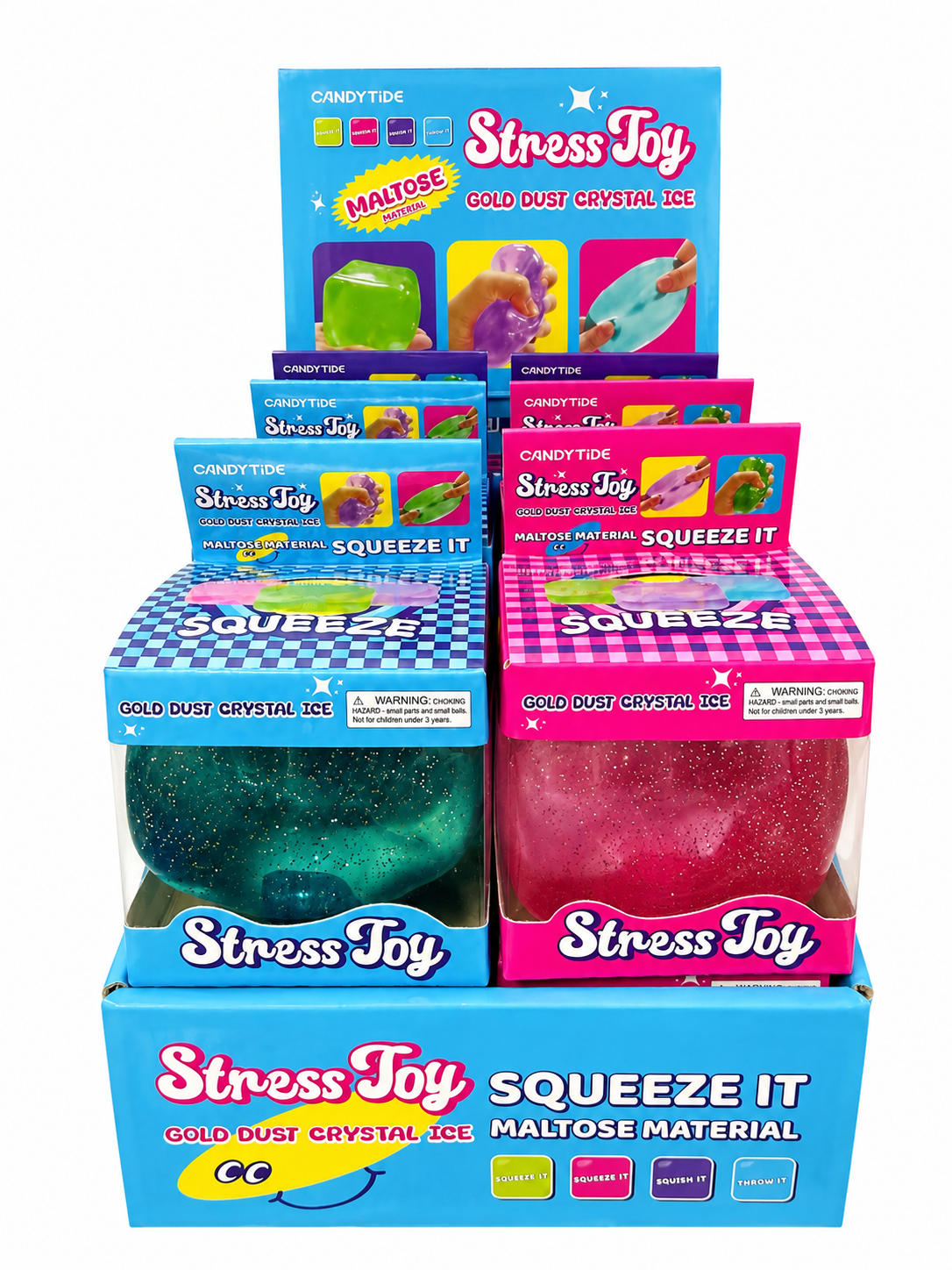 Gold Dust Crystal Ice Stress Toy Cube MSND19