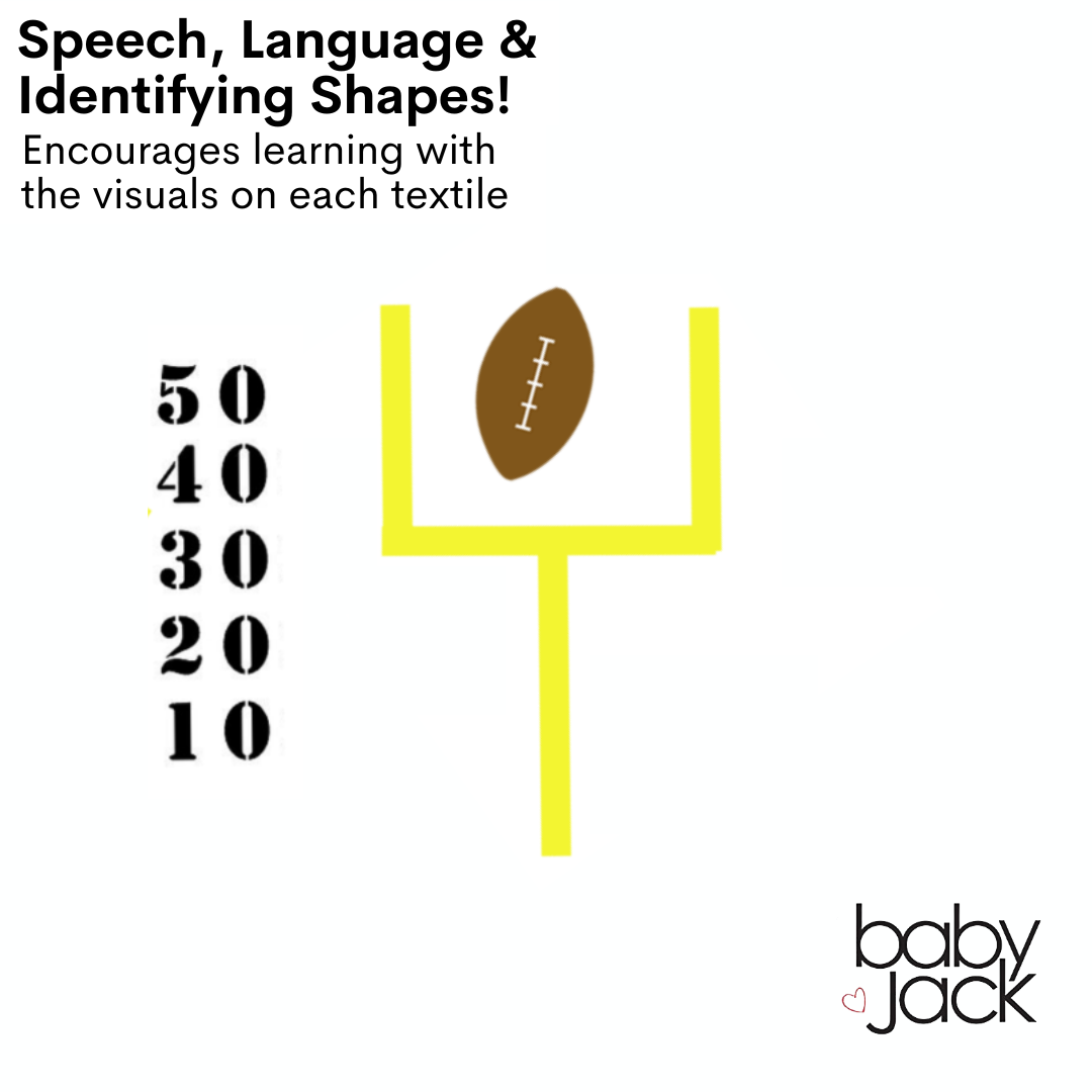 Football Baby Learning Lovey Tag Stroller Toy 10" x 10"