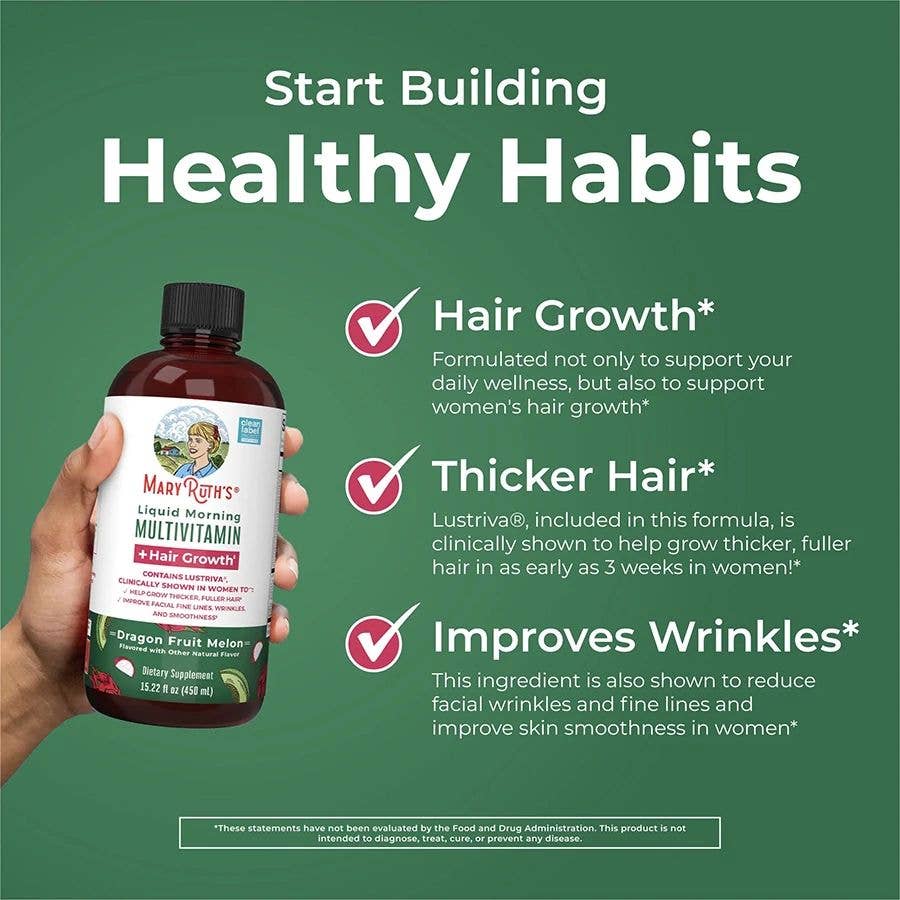 Dragonfruit Melon Liquid Morning Multivitamin + Hair Growth