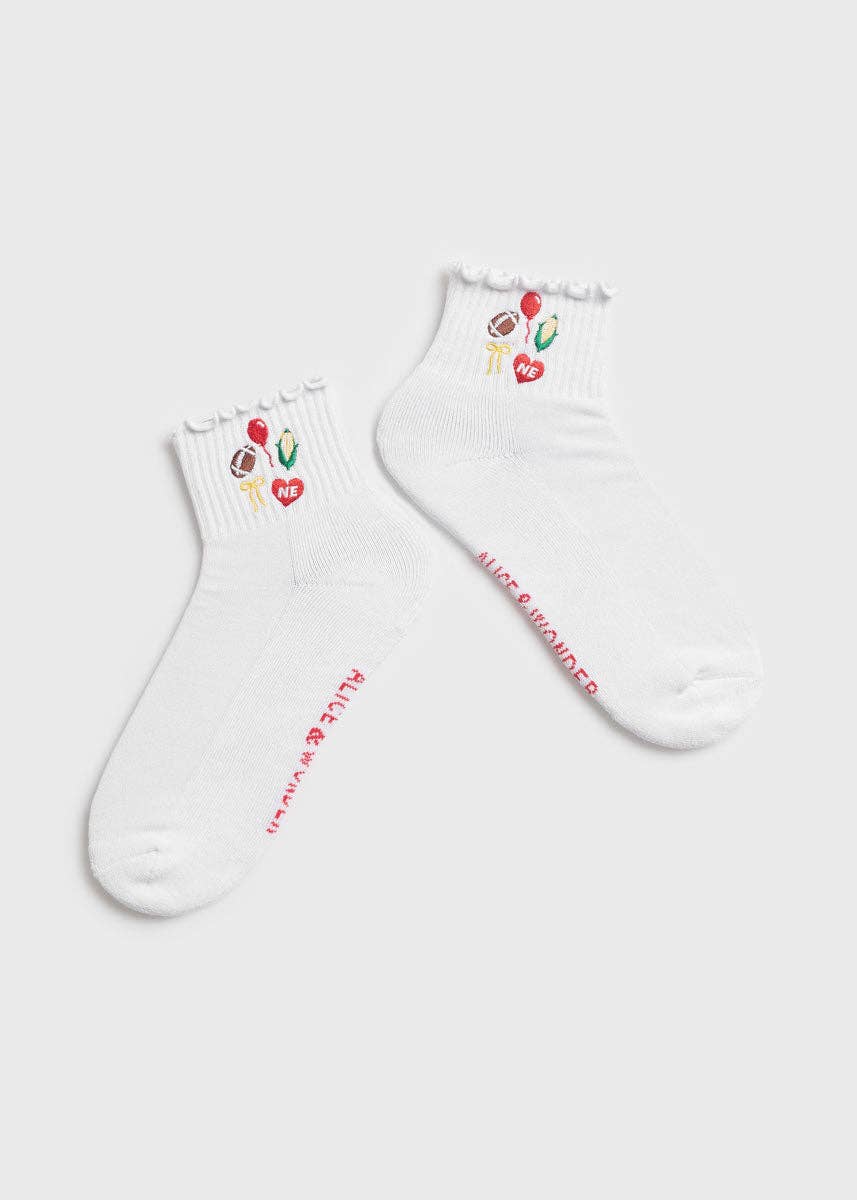 Nebraska Icons Ruffle Sock