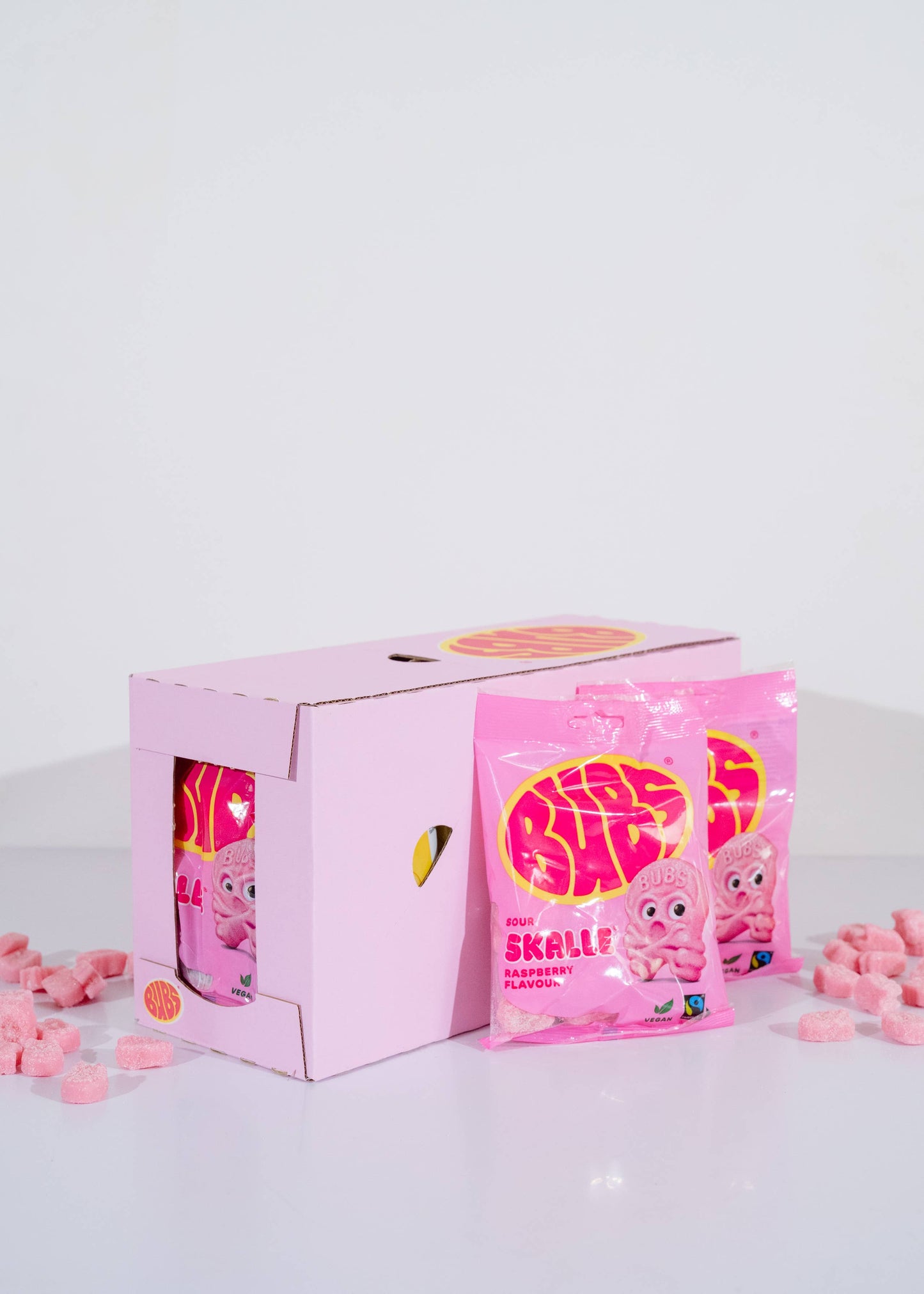 Bubs Swedish Candy - Sour Raspberry Skulls - 12 Pack Case