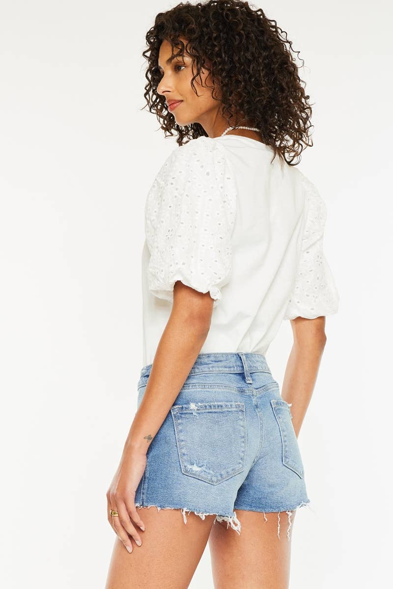 MID RISE BOY FIT SHORTS