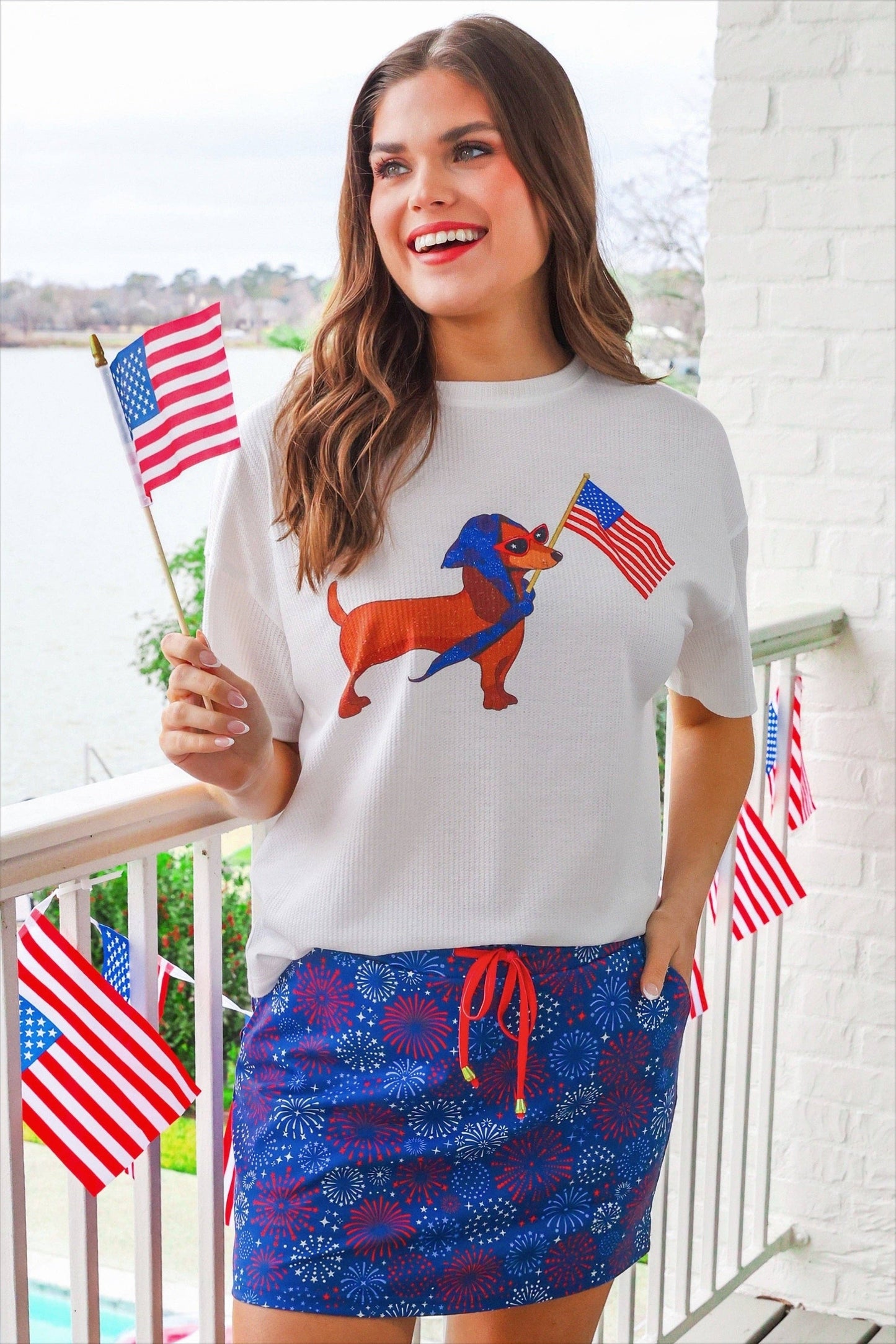 Red White and Boom Skort: Navy / Large