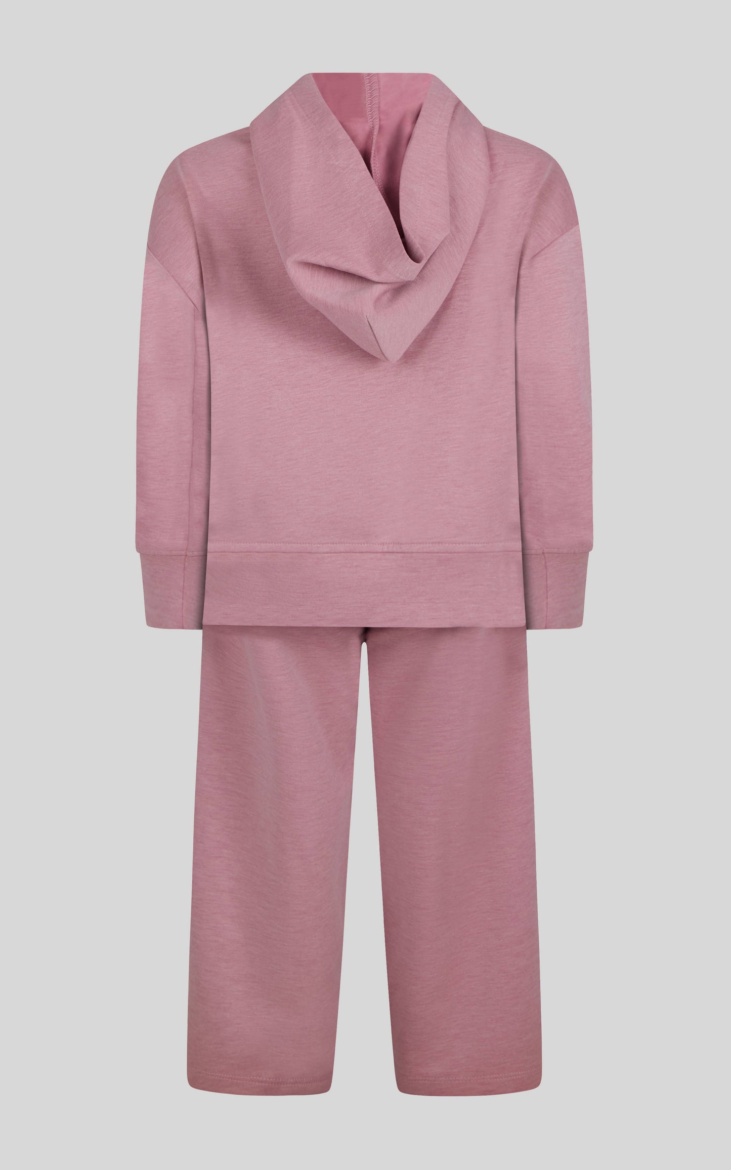 Little Girls Half Zip Hoodie, Wide Leg Pant, Fanny Bag  Set: HTR.LT.GREY/SPICY RED