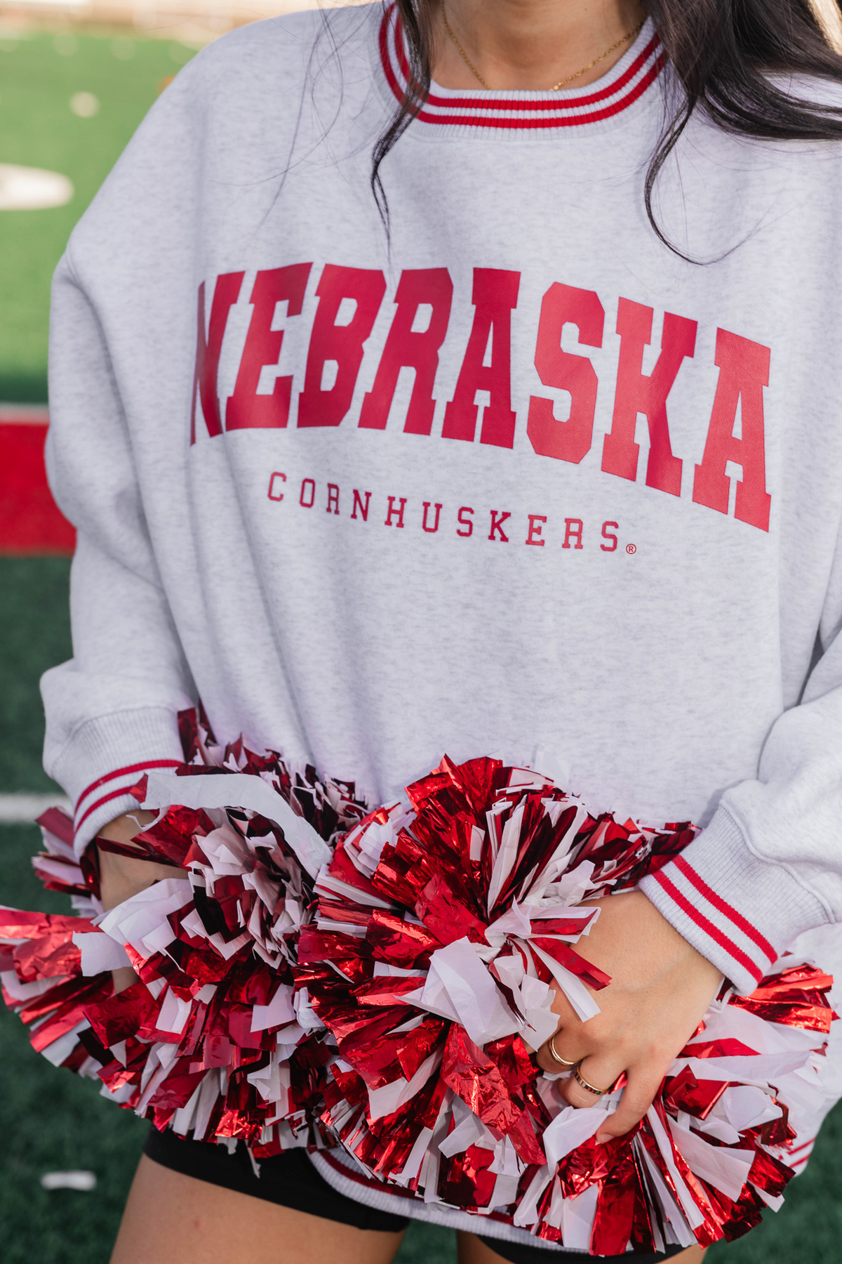 Nebraska Cornhuskers Varsity Crew: Grey / Small