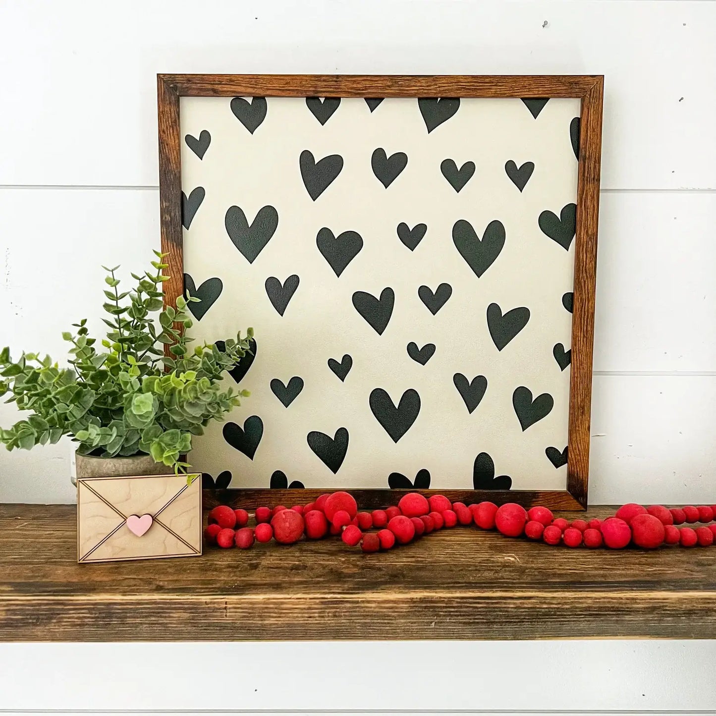 Black Hearts/Cream - 12x12