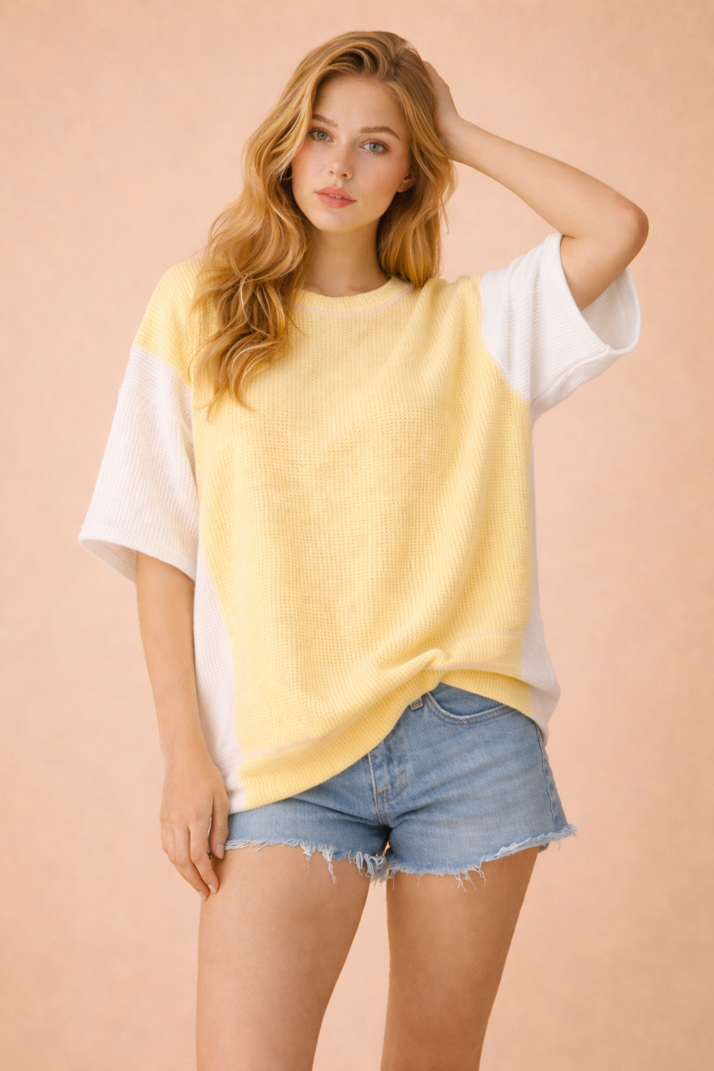 Ribbed ColorBlock Tee