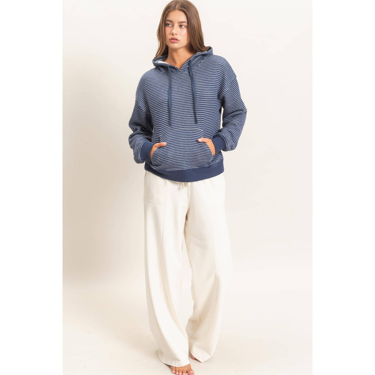 Striped French Terry Hoodie