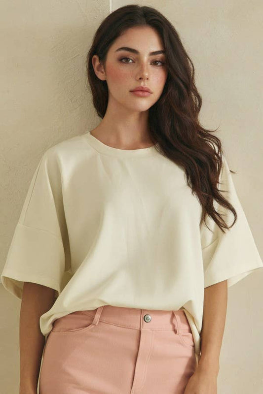 The Everyday Lightweight Modal Scuba Top: Ivory / S