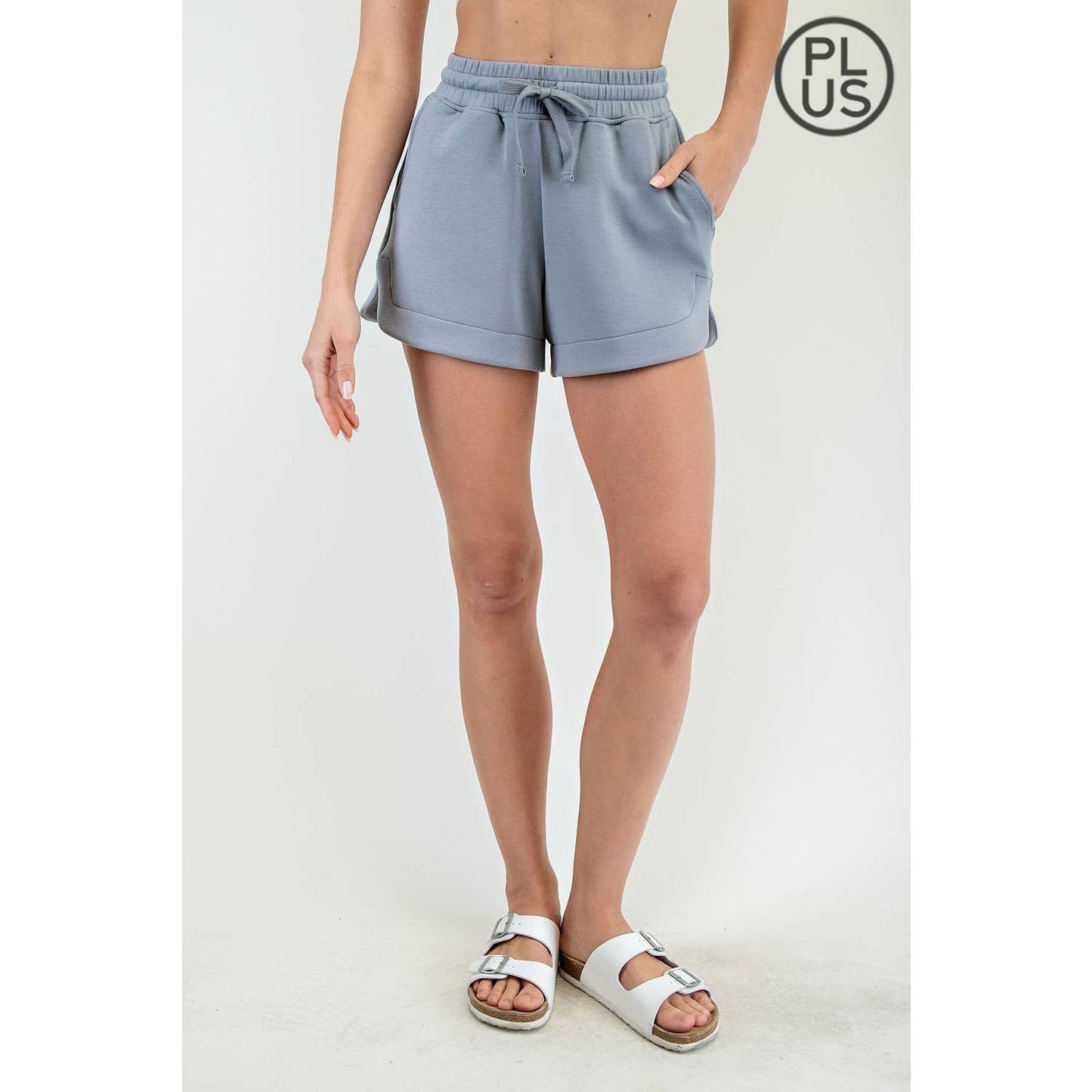 PLUS SIZE SCUBA SHORTS: Mystic Grey