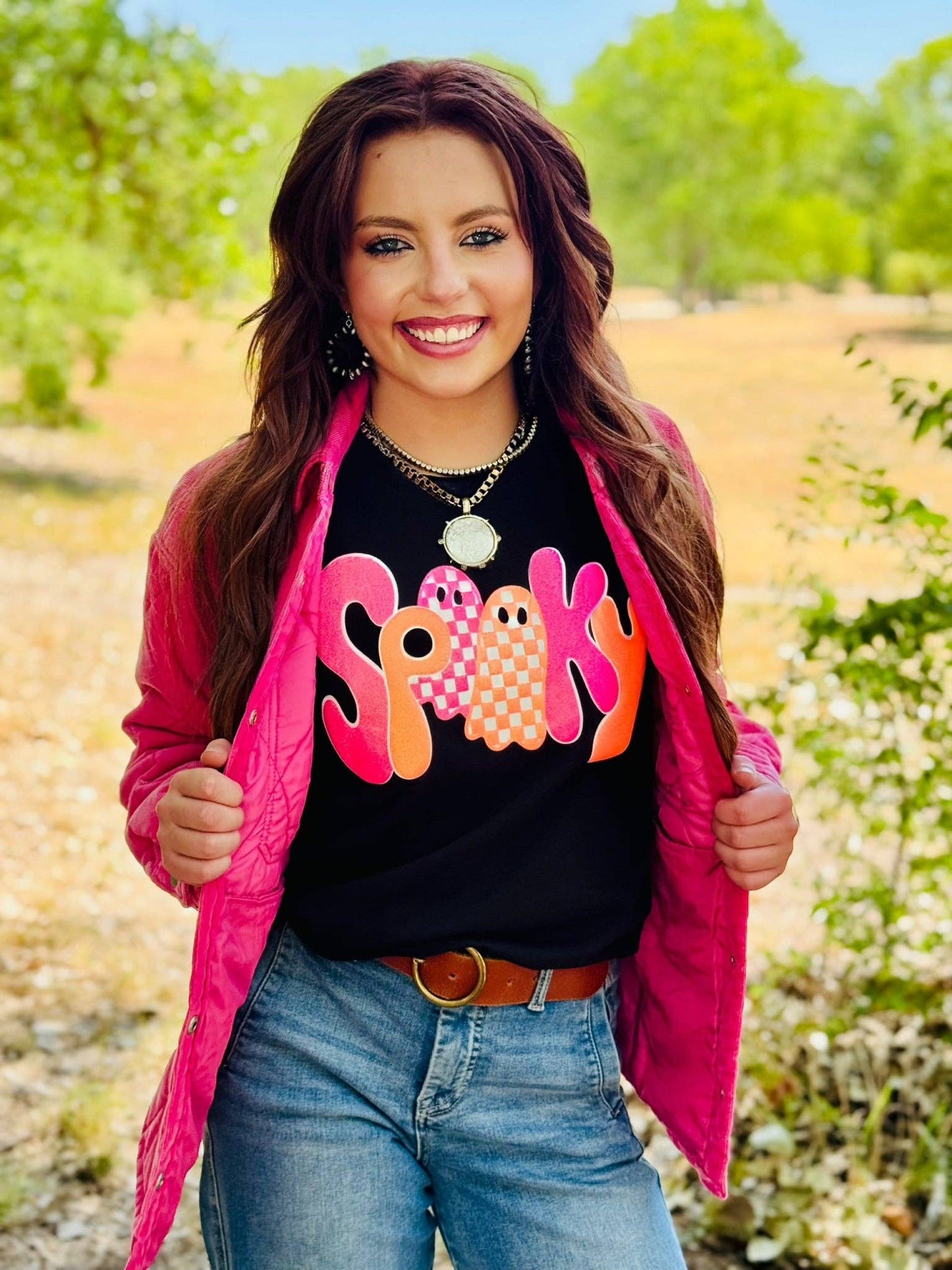 Spooky Tee in Glitter Puff: Black / 2XL