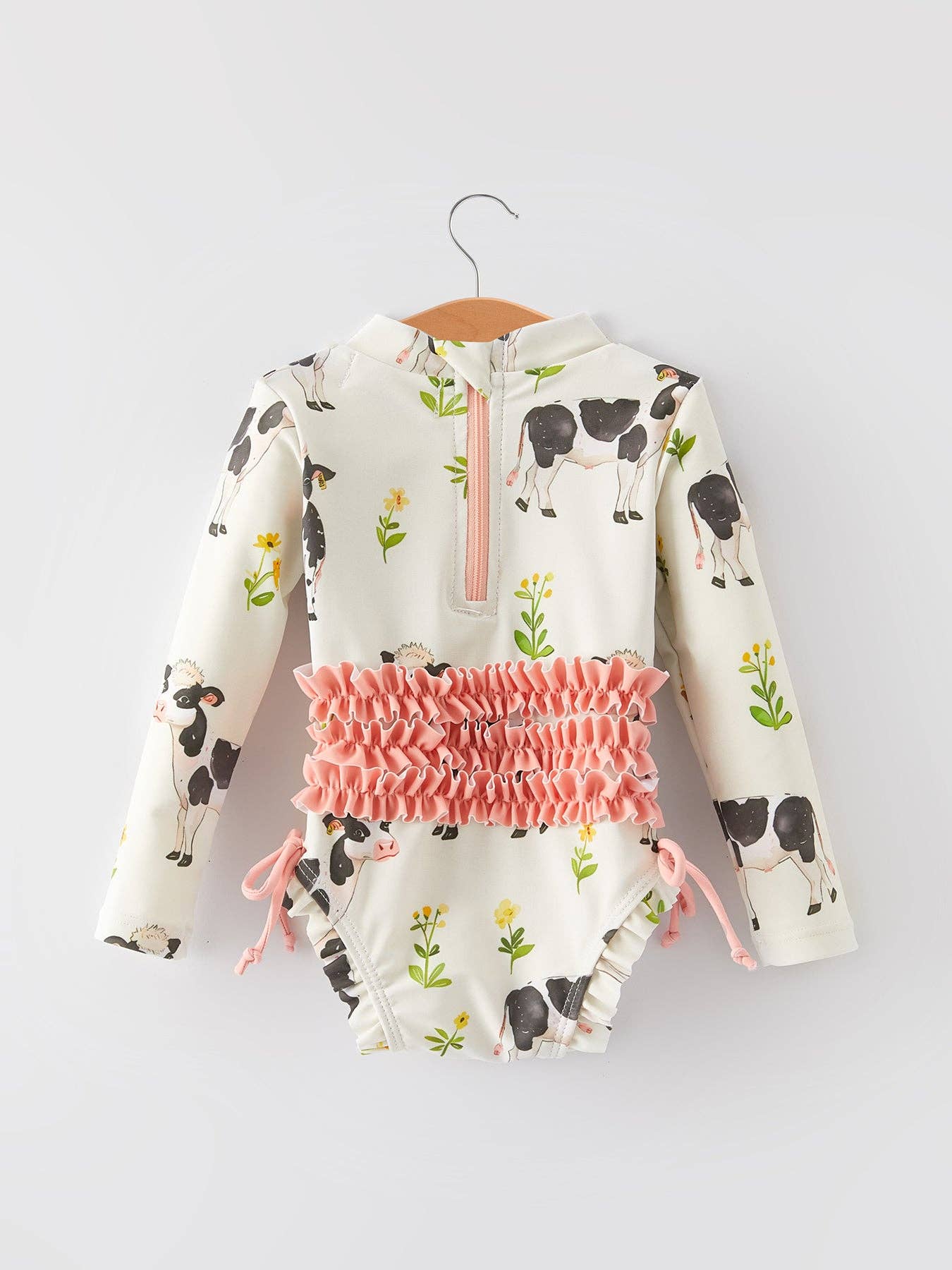 Cow Floral Girls' Swimsuit