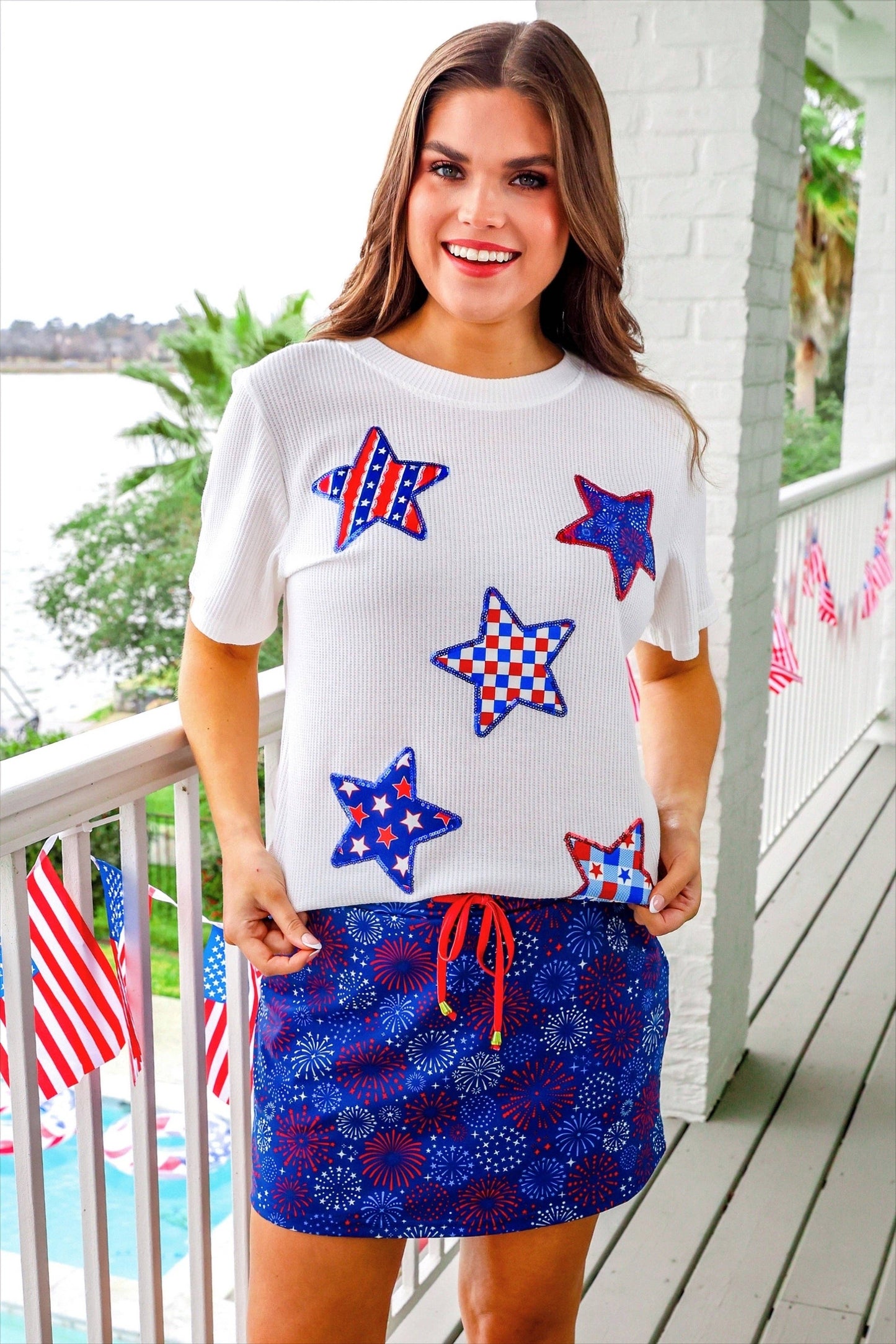 Red White and Boom Skort: Navy / Large