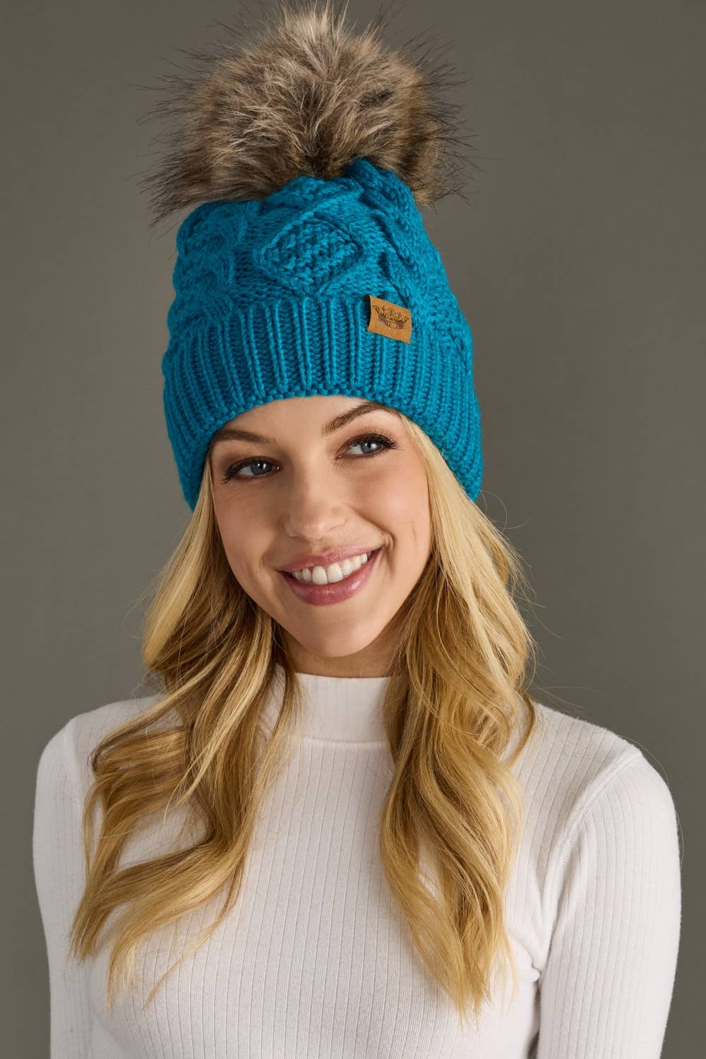 Cable Knit Pom Hat