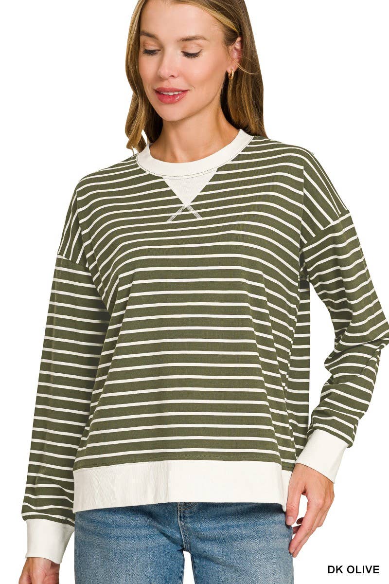 Striped Pullover: CANDY PINK / 2-2-2(S-M-L)