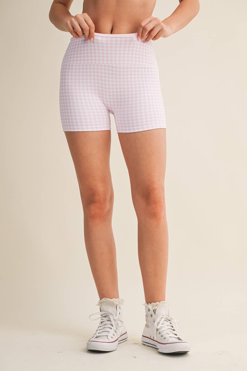 Biker Shorts: Red Gingham