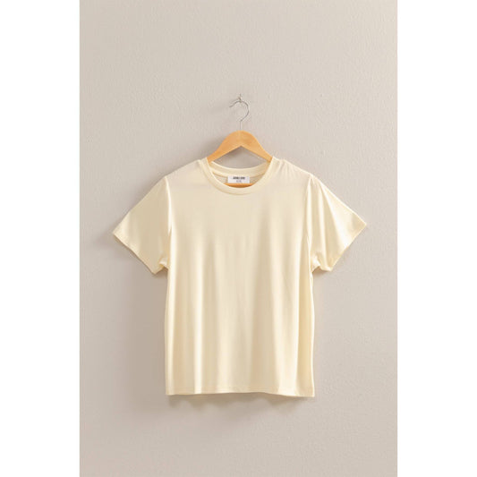 Round Neck SS T Shirt: WHIP CREAM