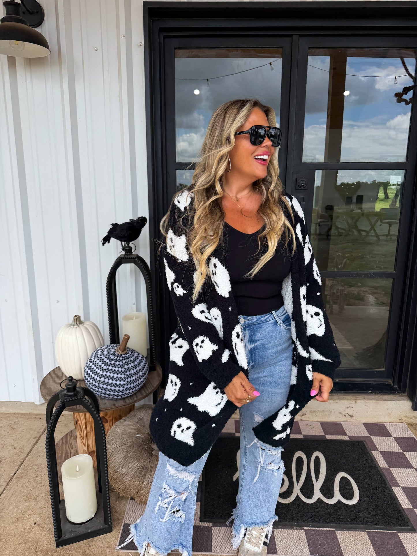 REVERSIBLE CLOUD CARDIGAN: POLKA DOT