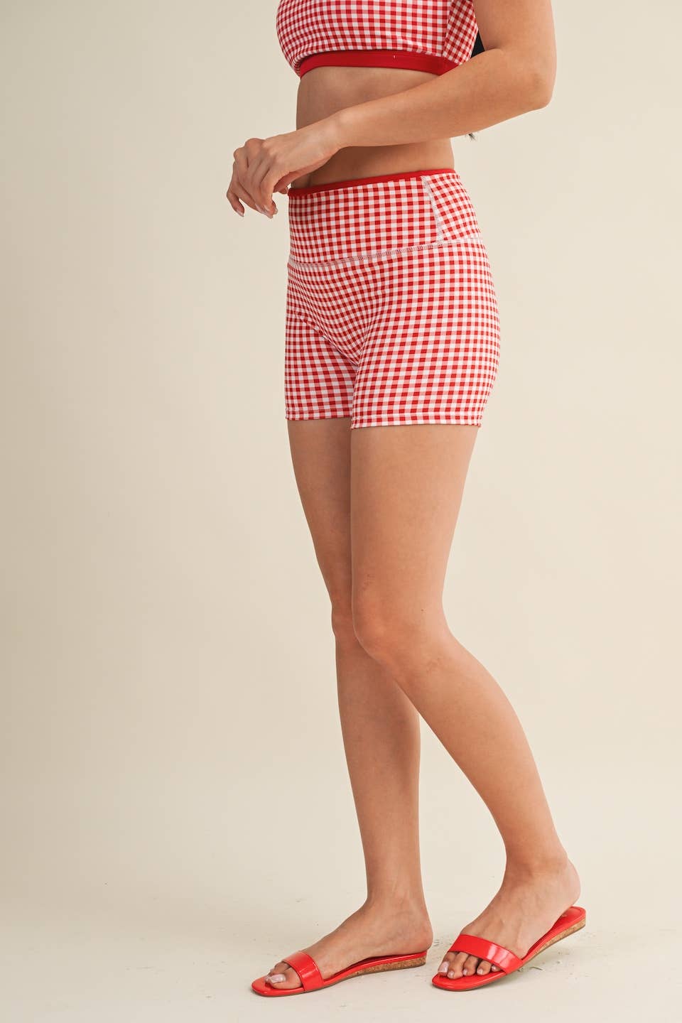 Biker Shorts: Red Gingham