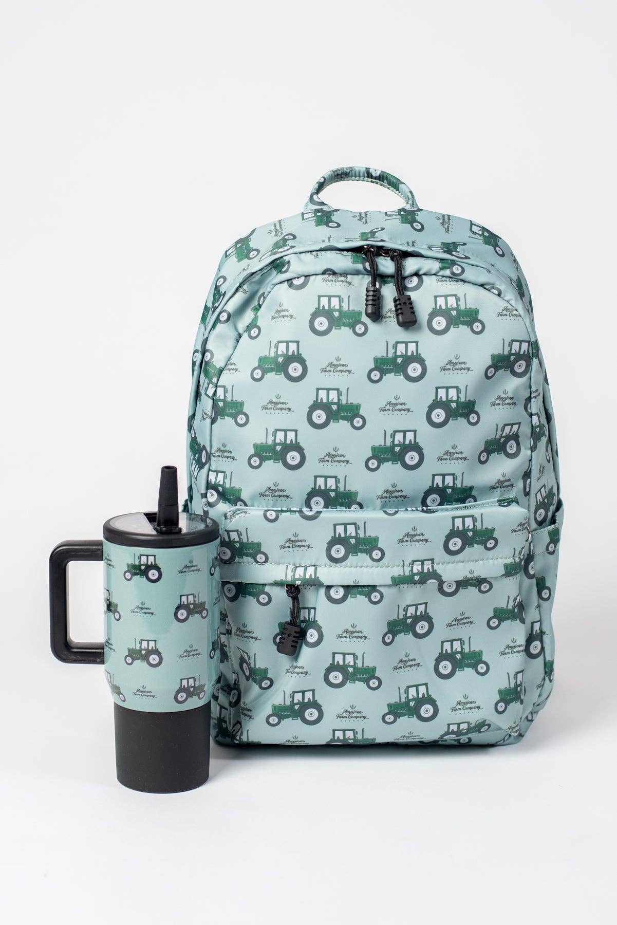Green Tractor Backpack: Green / 13" Kids