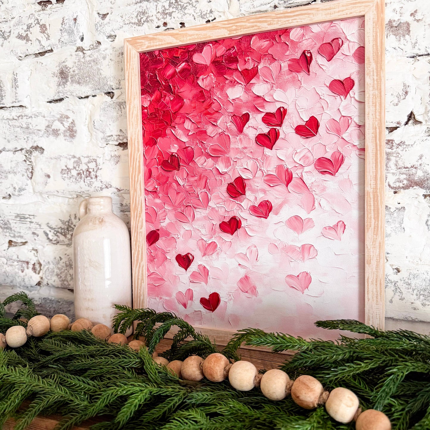 Pink Ombre Hearts - 18x24 Inches