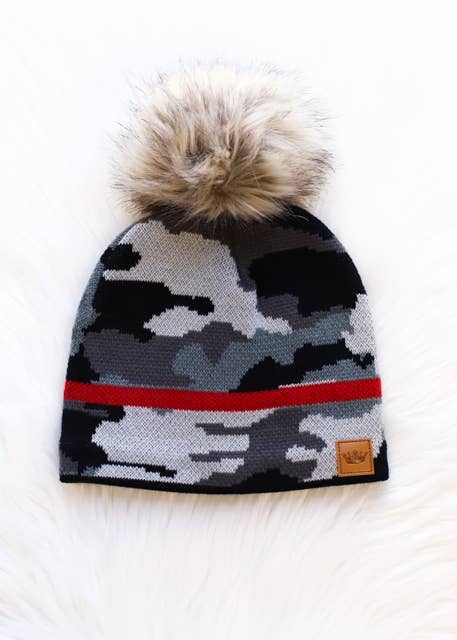 Camo w/ Red Stripe Hat