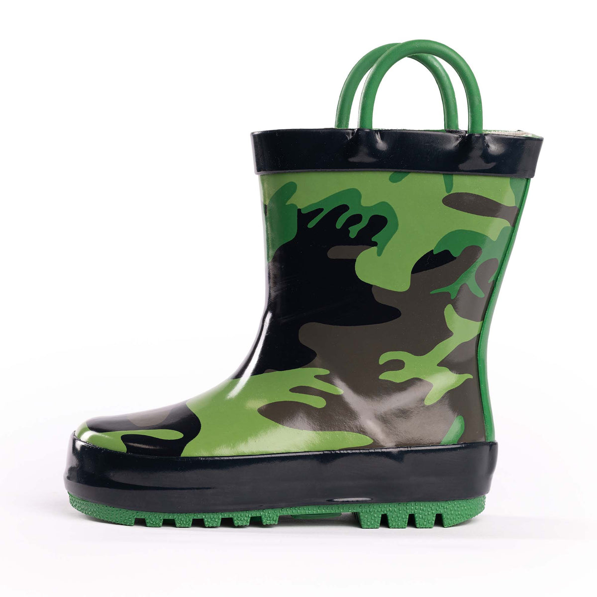 Norty Kids Rubber Printed Rain Boots 40149 Olive Brown Camo: 11 Little Kid