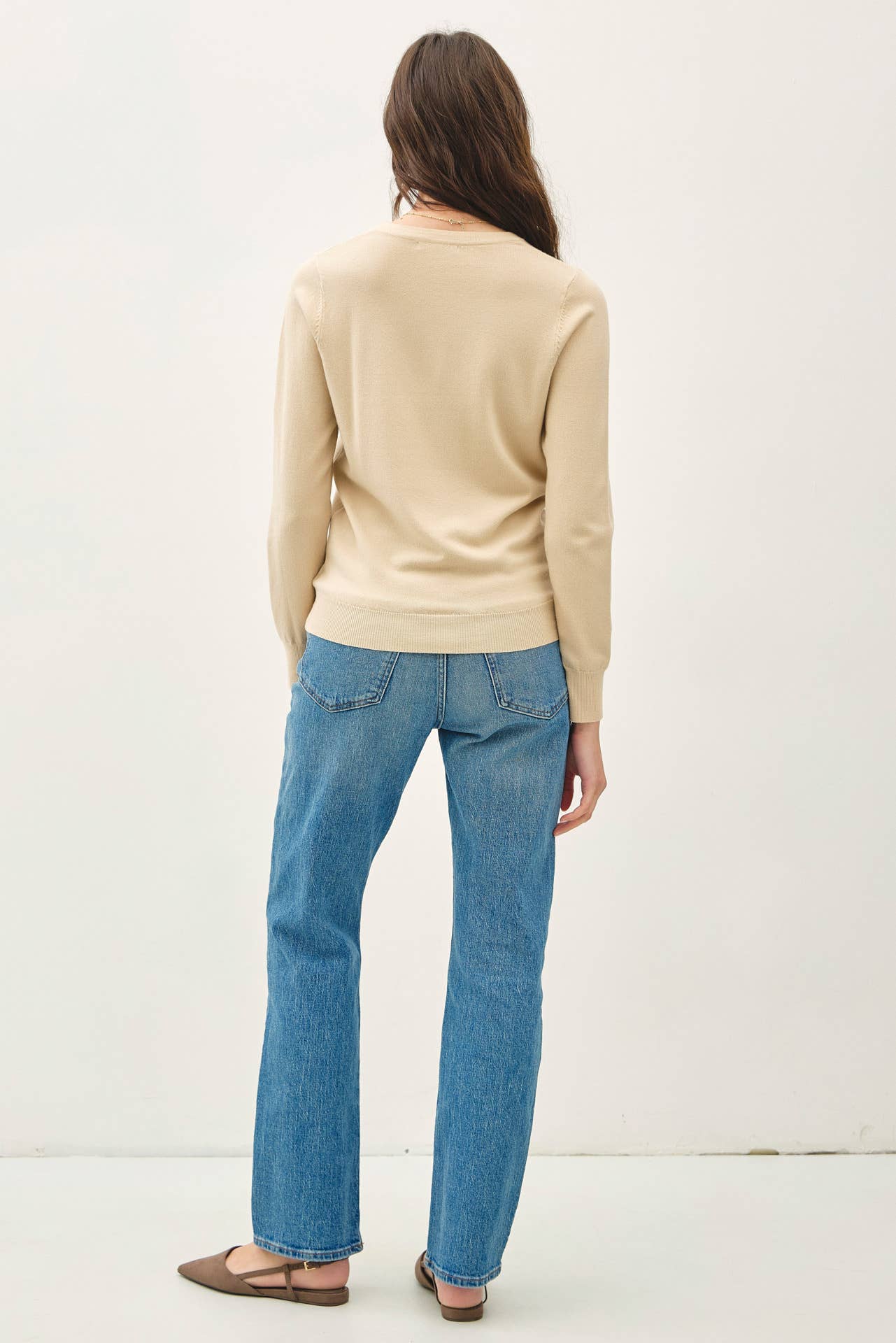 VISCOSE SOFT KNIT IVORY SWEATER
