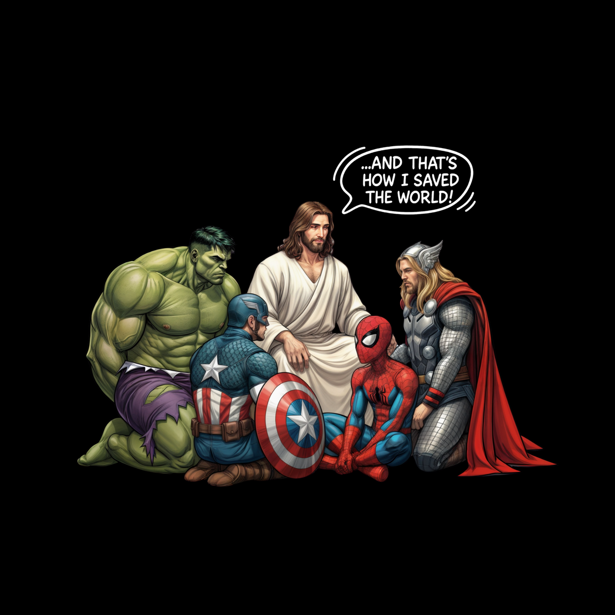 and that's how I saved the world - Jesus Print