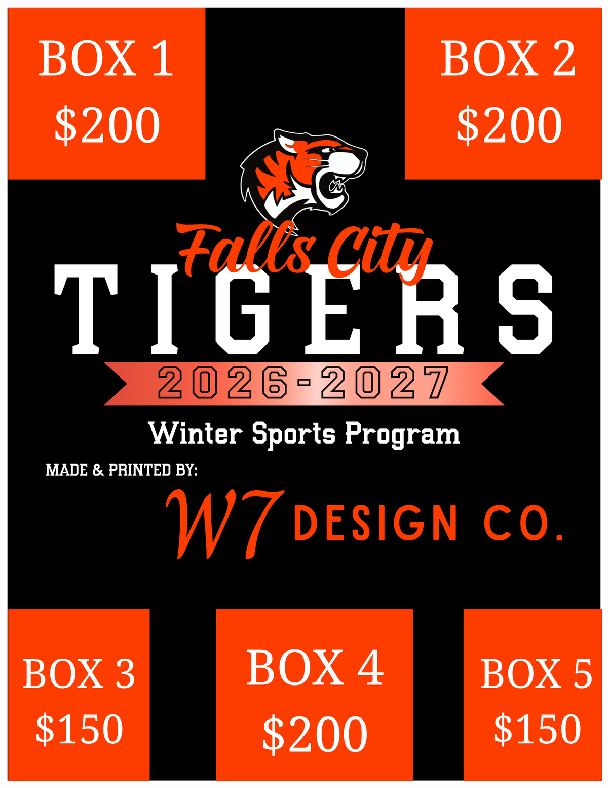 Winter Sports Program Sponsor Boxes