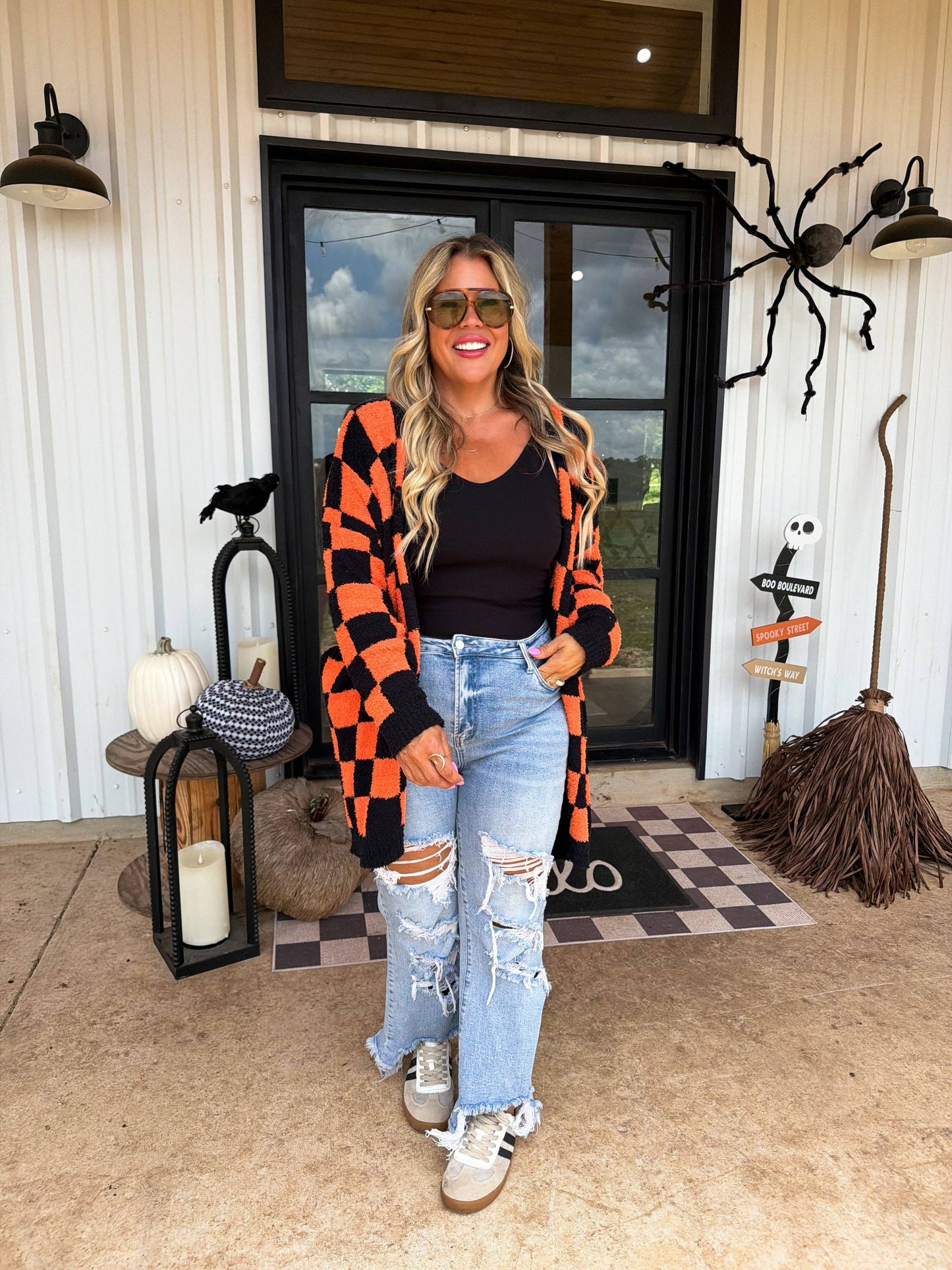 REVERSIBLE CLOUD CARDIGAN: CHECKER