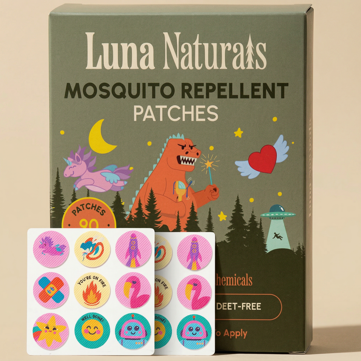 Kids Mosquito Repellent Patches — Summer & Outdoor | 90ct