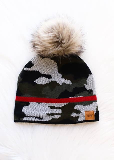 Camo w/ Red Stripe Hat