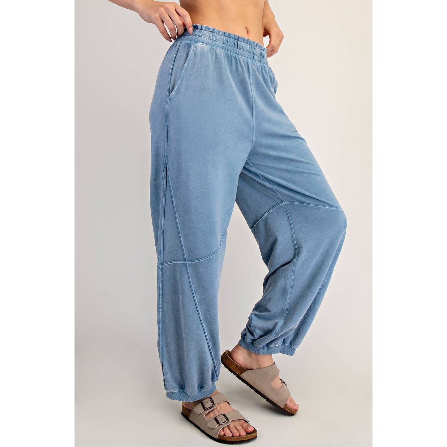 MINERAL WASHED TERRY BUTTER JOGGER PANTS