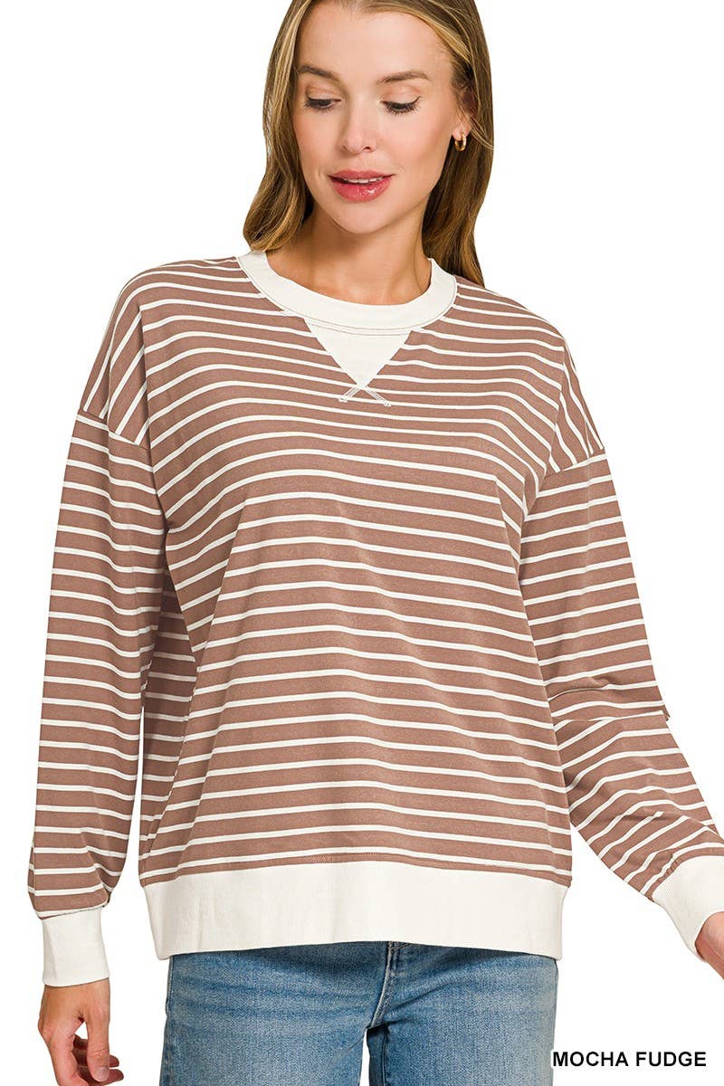 Striped Pullover: CANDY PINK / 2-2-2(S-M-L)
