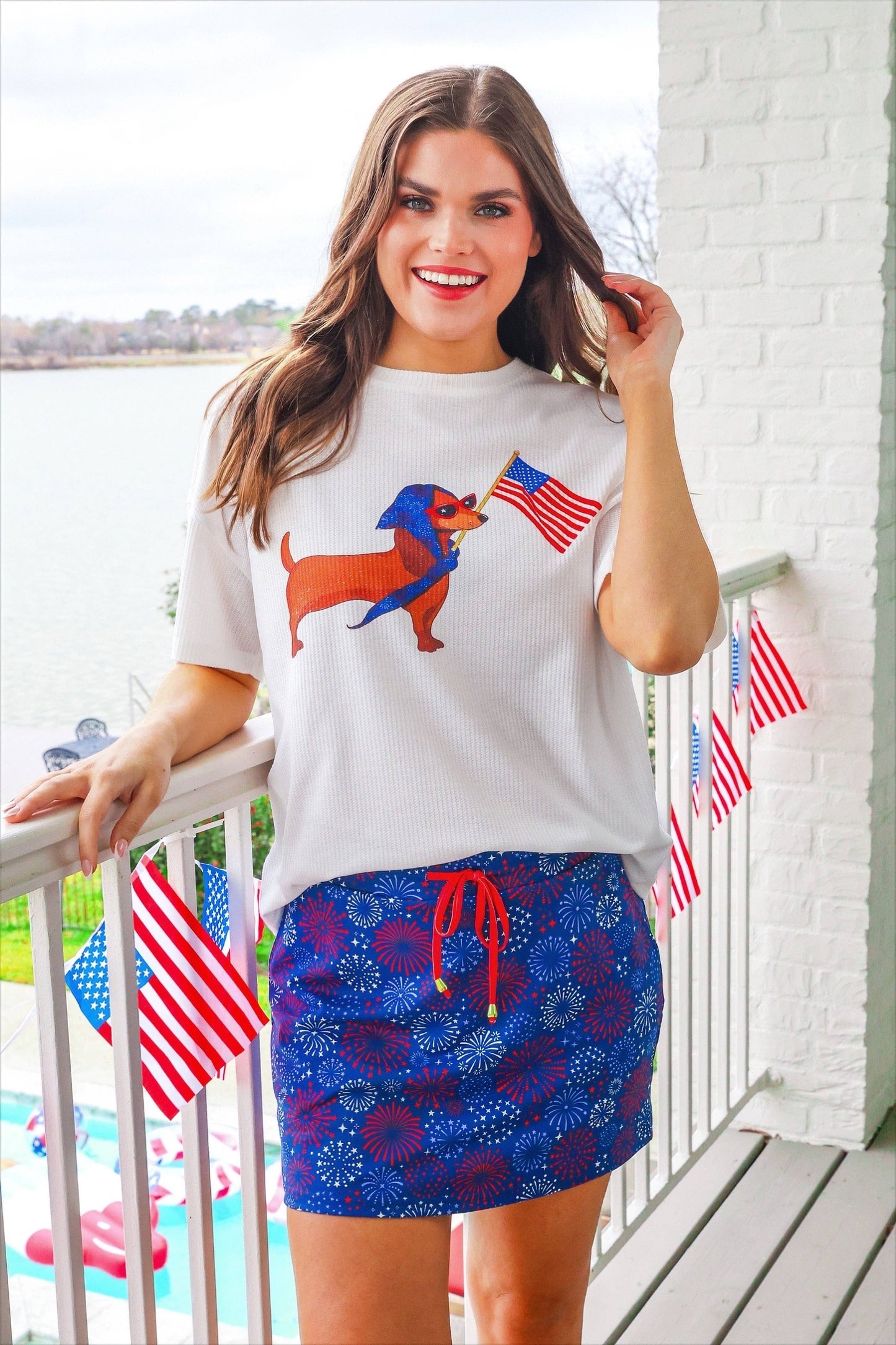 Red White and Boom Skort: Navy / Large